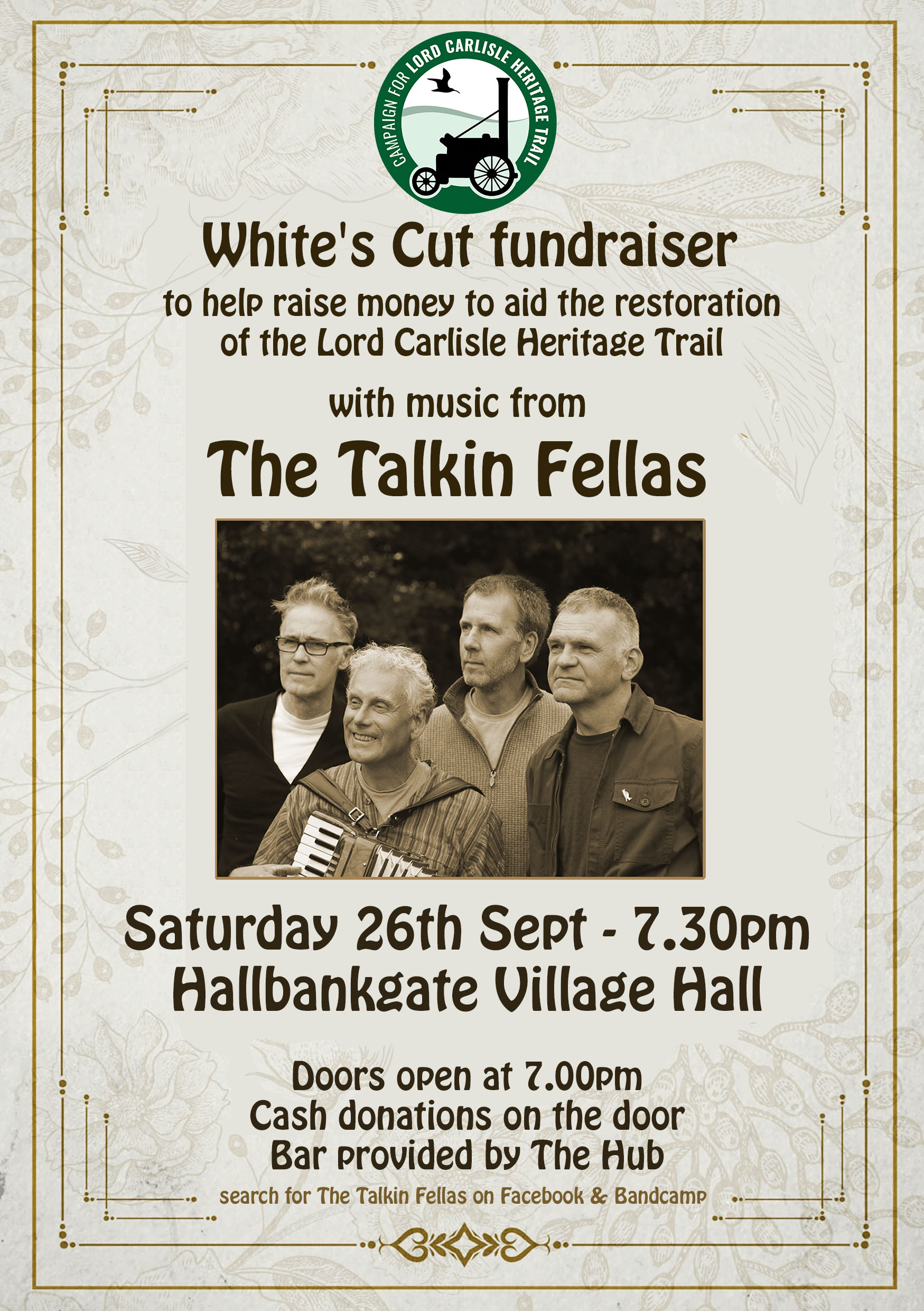 Whites Cut fundraising gig with the Talkin Fellas 26 Sept